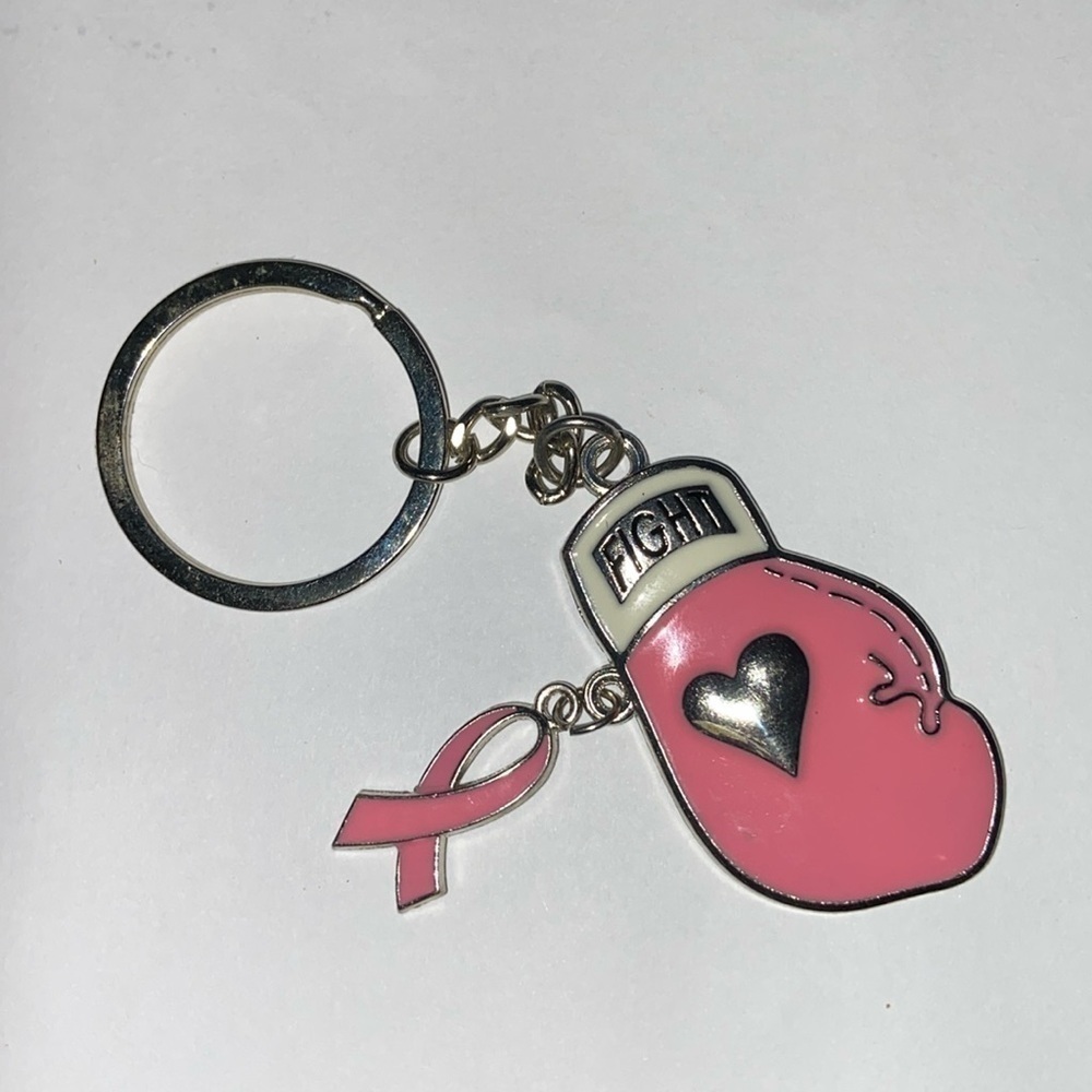 Breast Cancer Awareness Boxing Glove Fight Keychain